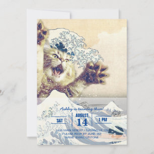 Invitation Vague de chats géants - La Grande Vague au large d