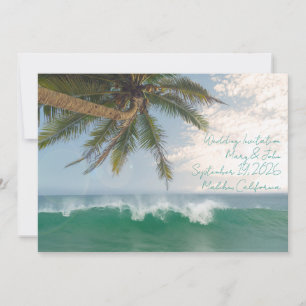 Invitation Vague de l'océan tropical et cocotier