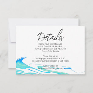 Invitation Vague de mariage vert et sarcelle sur l'océan pour