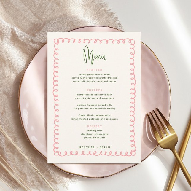 Invitation Vague numérique couleur rose et verte (Créateur téléchargé)
