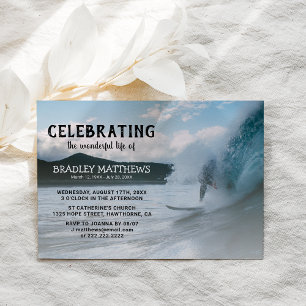 Invitation Vague océanique de surfeur Célébration de la vie