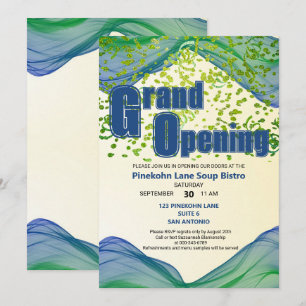 Invitation Vagues de bordure bleue verte de grande ouverture 