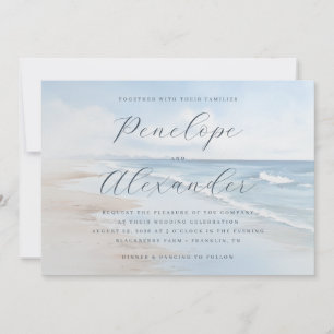 Invitation Vagues de plage pastel sereines