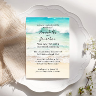 Invitation Vagues de plage sur un mariage de plage de sable
