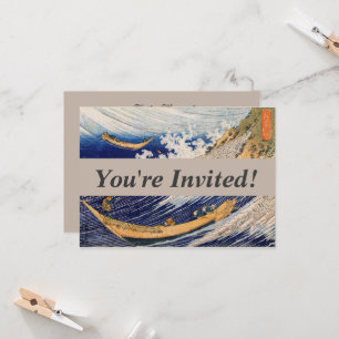 Invitation Vagues océaniques Hokusai Bateaux en mer