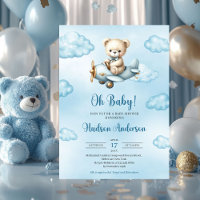 Vaisseau en peluche à l'aviateur baby shower garço
