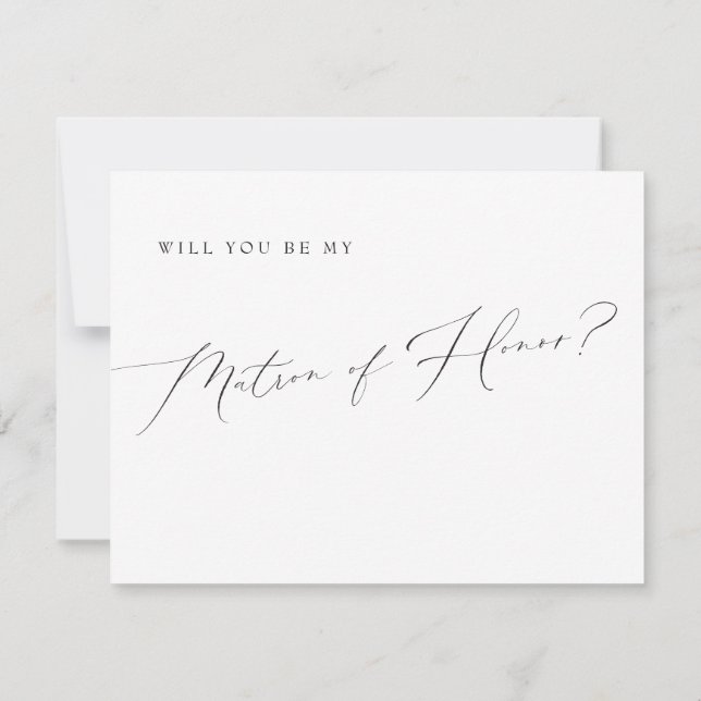 Invitation VALENTINA Classic Script Matron d'honneur proposit (Dos)