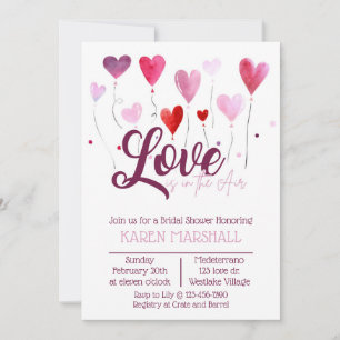 Invitation Valentine, amour, Fête des mariées