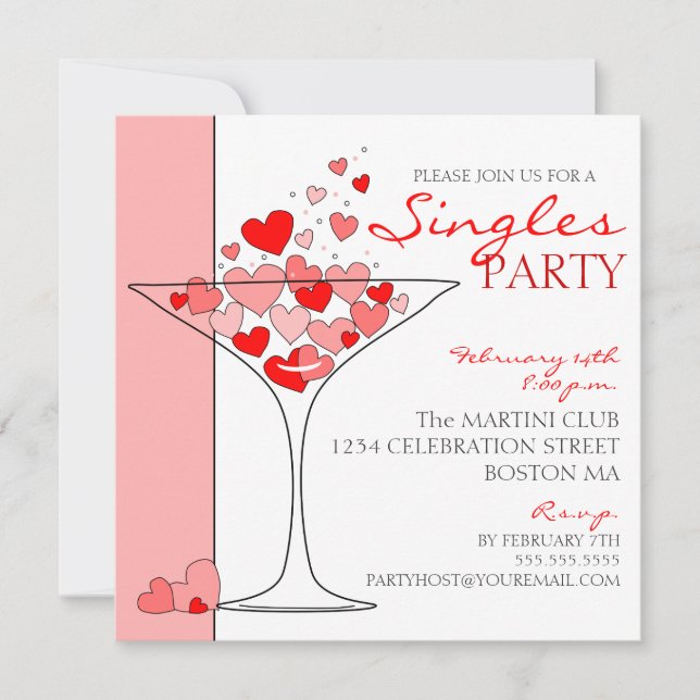 Invitation Valentine choisit l'invitation de cocktail de (Devant)