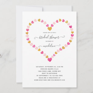 Invitation Valentine Coeur rose Fête des mariées amoureuse