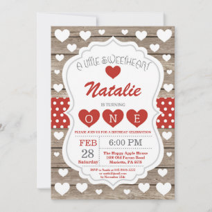 Invitation Valentine Little Sweetheart Premier 1er anniversai
