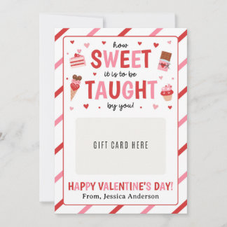Invitation Valentine Teacher Appreciation Gift Card Holder