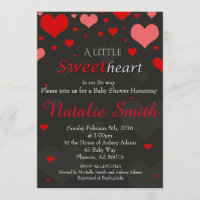 Valentines Baby shower Invitation, chérie