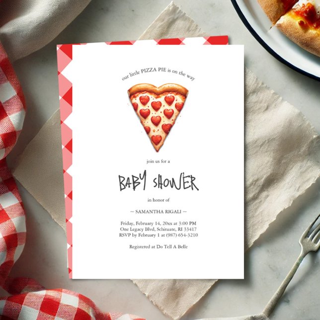 Invitation Valentines Baby shower Pizza Party (Créateur téléchargé)