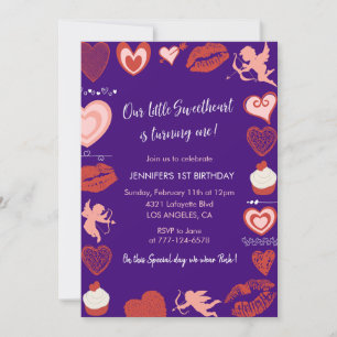 Invitation Valentines jour 1er anniversaire notre petit amour