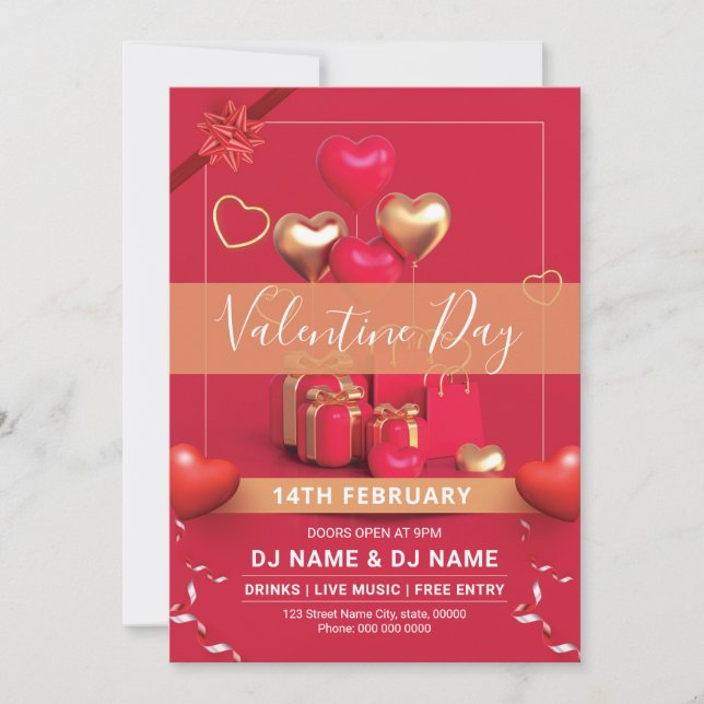 Invitation Valentines Jour Circulaire Modèle (Devant)