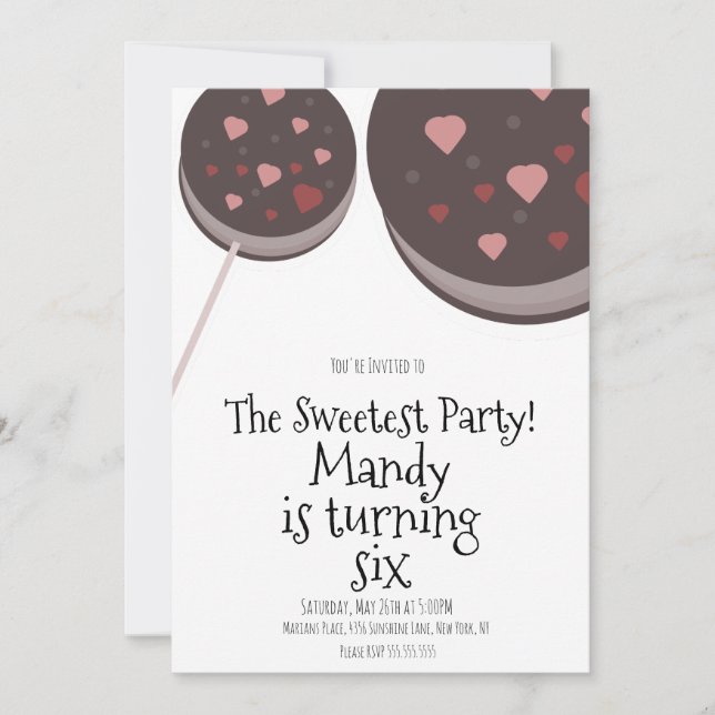 Invitation Valentines Jour Cookies Sweet Anniversaire (Devant)