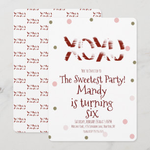 Invitation Valentines Jour XOXO Ennuis Baisers Confetti Dot P