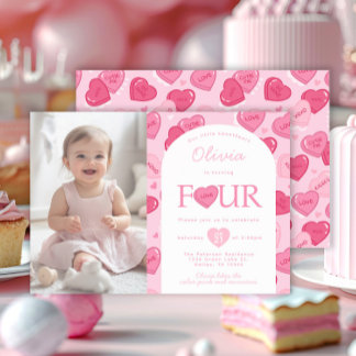 Invitation Valentines Sweetheart Candy Birthday Party