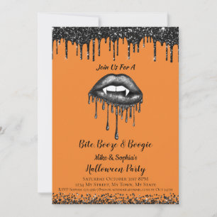 Invitation Vampire noir lèvres parties scintillant adulte Hal