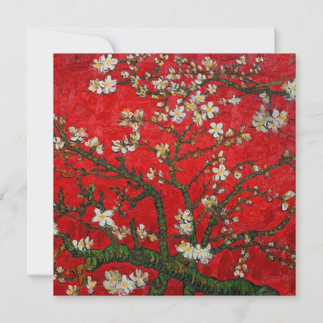 Invitation Van Gogh Almond Blossoms Rouge (Devant)