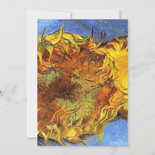 Invitation Van Gogh Deux Tournesols Coupés 1887 (Devant)