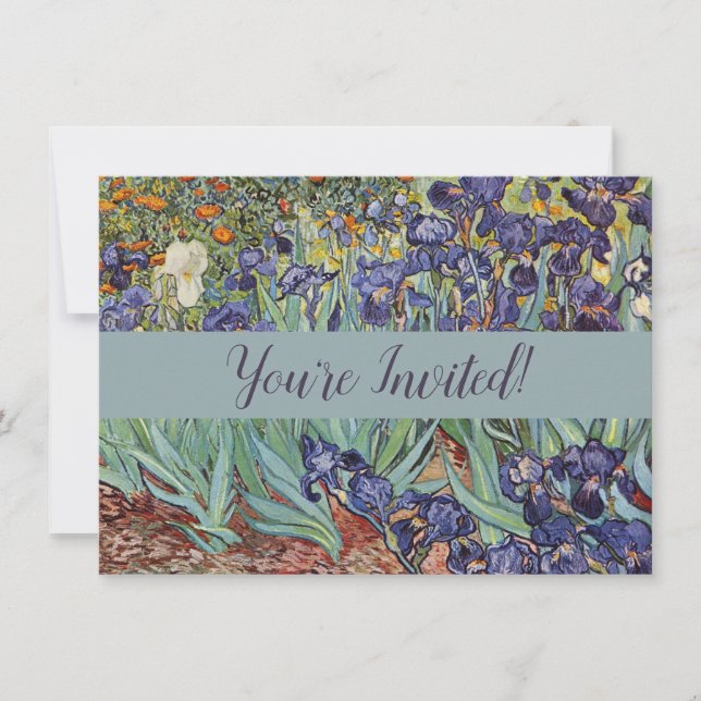 Invitation Van Gogh Irises Peinture impressionniste (Devant)
