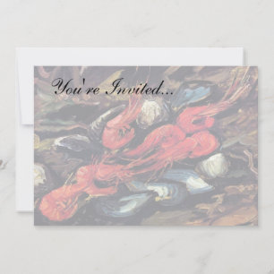 Invitation Van Gogh - Nature morte aux moules et crevettes