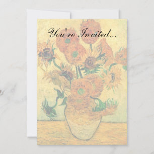 Invitation Van Gogh - Nature morte Vase avec quinze tournesol