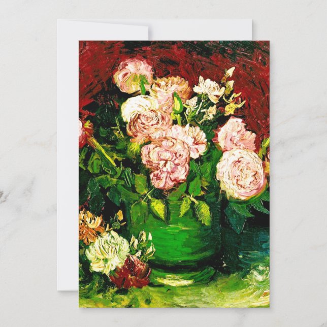 Invitation Van Gogh Pivoines et Roses (Devant)