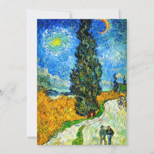 Invitation Van Gogh Road avec Cypress et Star