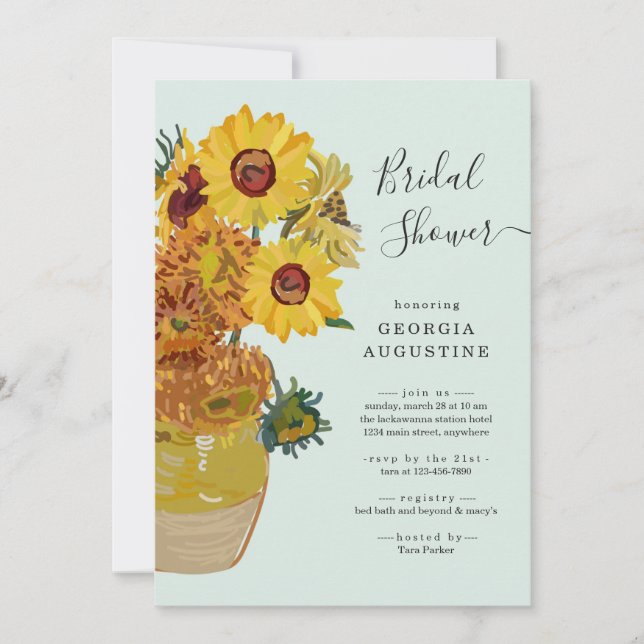 Invitation Van Gogh Sunflowers (Devant)