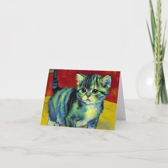 Invitation Van Gogh Tabby Cat (Devant)