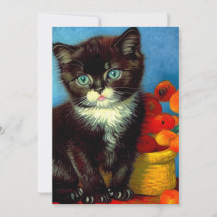 Invitation Van Gogh Tuxedo Cat