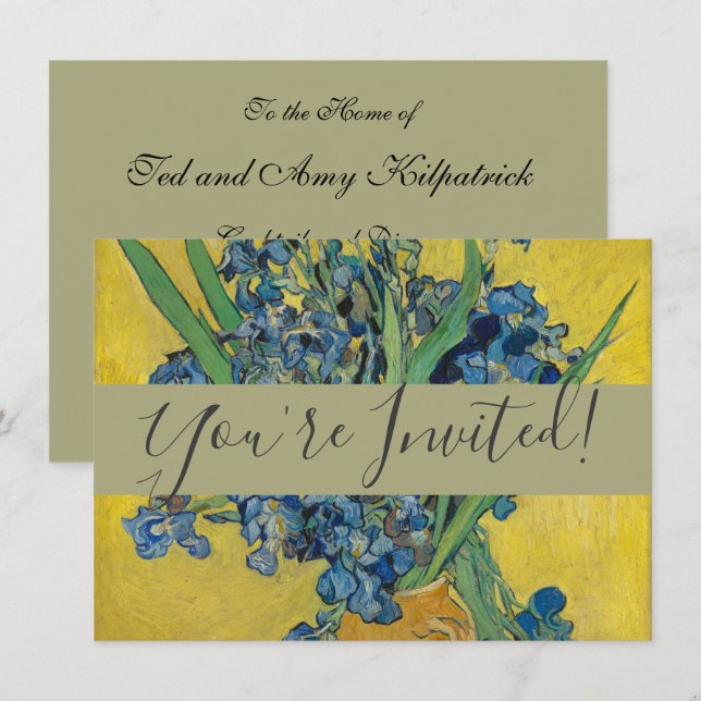 Invitation Van Gogh Vase avec l'impressionnisme classique d'I (Devant / Derrière)