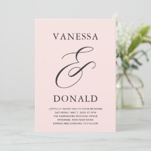 Invitation Vanessa Blush Pink Mariage moderne