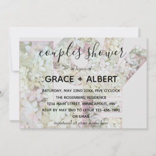Invitation Vanilla fraise Hydrangeas Couples Douche