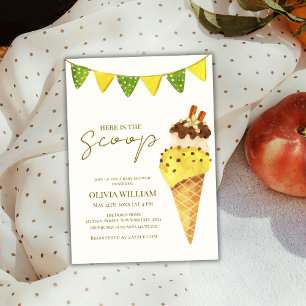 Invitation Vanille d'été Le Baby shower de glace Scoop