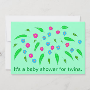 Invitation Vaporisateur de fleurs Twins Baby Shower Invitatio