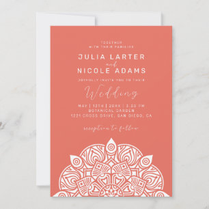 Invitation Variant Oval Classic Mandala Mariage Pacifique Oue
