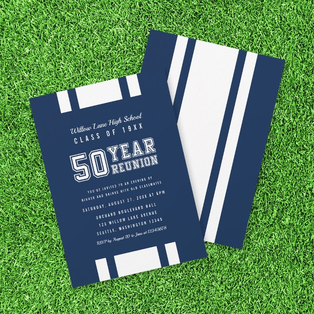 Invitation Variété de couleur modifiable 50 ans Classe Réunio (Créateur téléchargé)