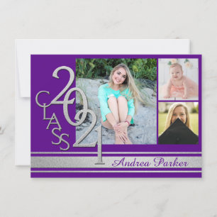 Invitation Varsity 2021 - Option Couleur Grad Tri Photo Invit