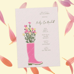 Invitation Vase de démarrage en caoutchouc rose   Fête des ma