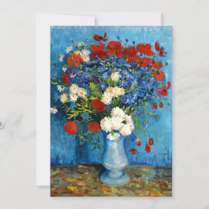 Invitation Vase de Van Gogh avec Bleuets et Pavots
