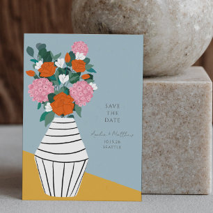 Invitation Vase Floral Folk Moderne du Milieu du Siècle pour 
