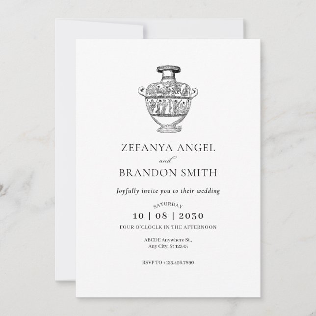 Invitation Vase grecque art vintage (Devant)