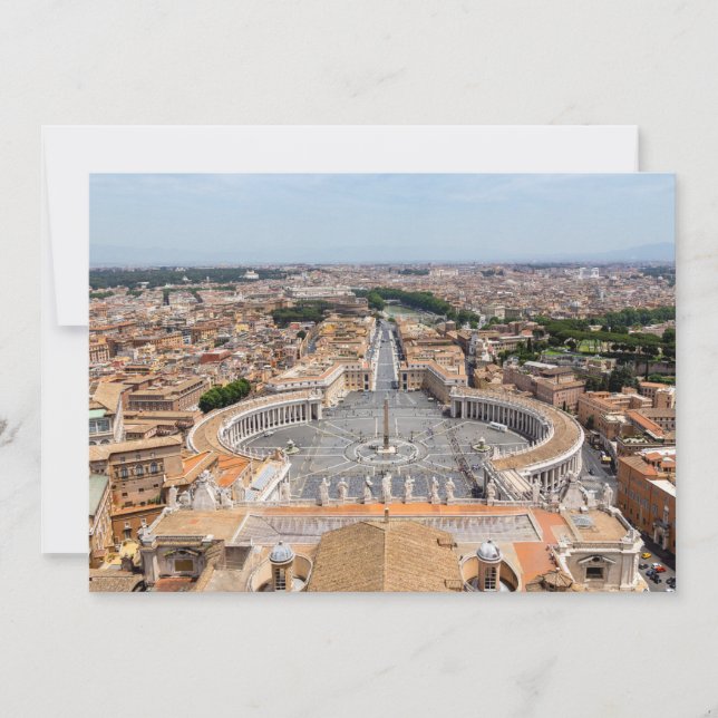 Invitation Vatican, Italie : Vue aérienne Carré de Saint-Pier (Devant)