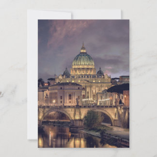Invitation Vatican night sky destination wedding Rome Italy