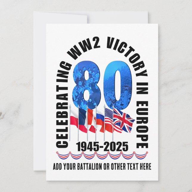 Invitation VE DAY 80e anniversaire Victoire en Europe 2ÈME GU (Devant)