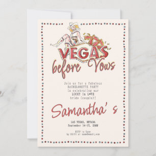 Invitation Vegas Avant Vows Casino Lucky Modern Bachelorette